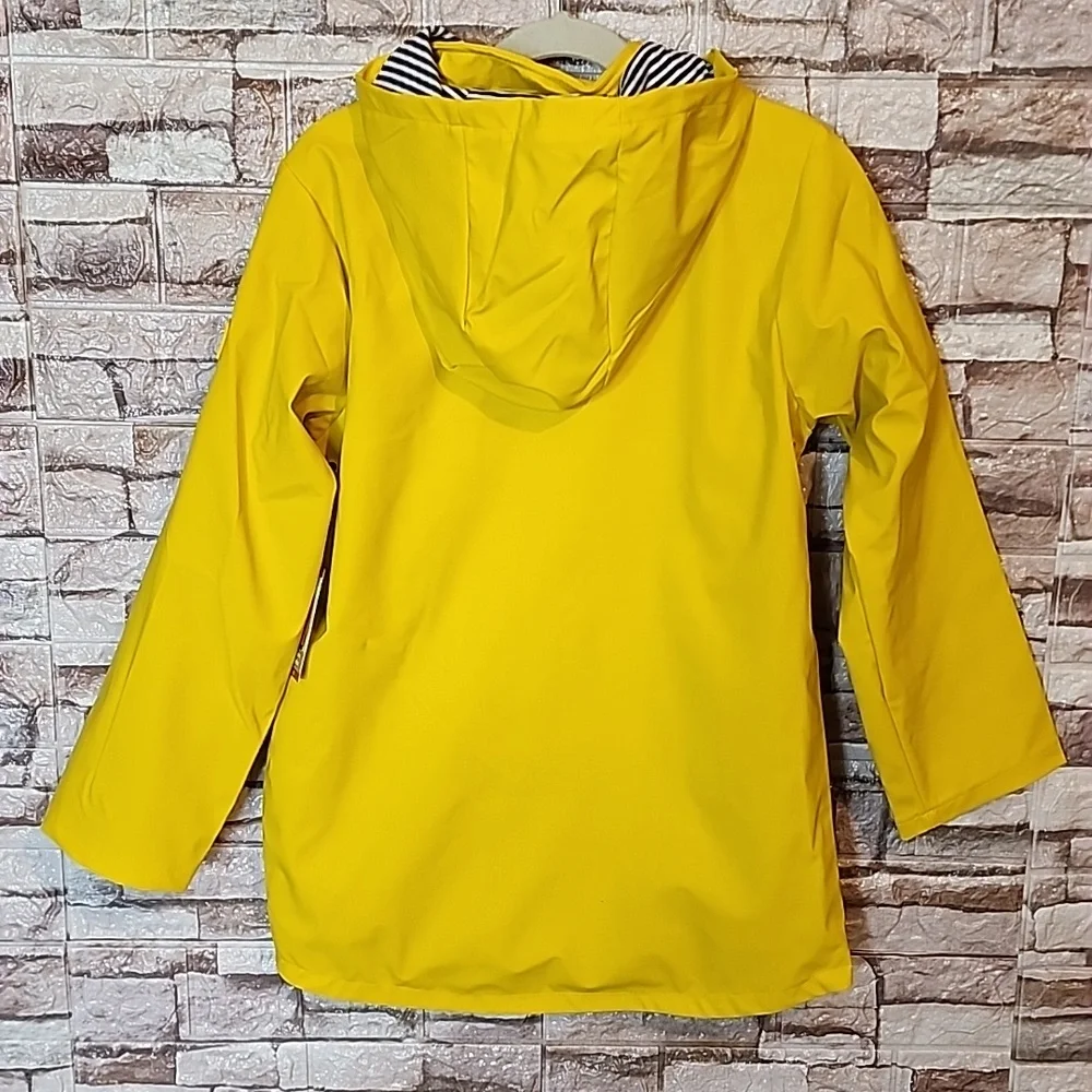 Hunter Kids Bright Yellow Hooded Raincoat Jacket  Brand New